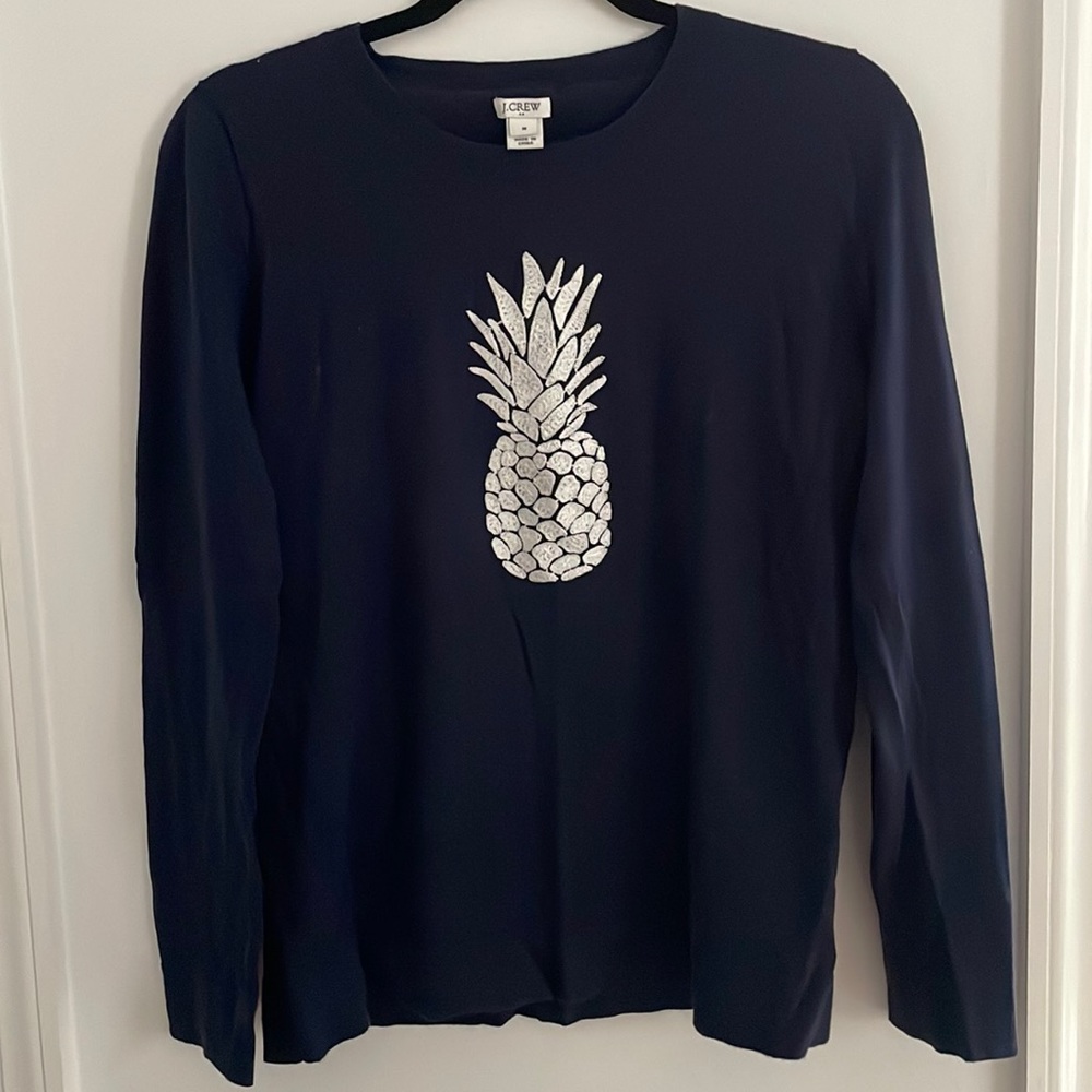 J.Crew Pineapple Sweater in navy blue
